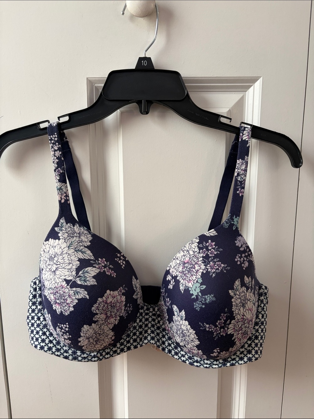 Soma Embraceable Full Coverage Floral Navy Underwire T-Shirt Bra Size 36DD
